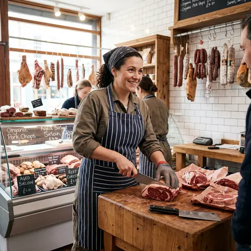Expert Butcher Woman - Crafting Quality Meats