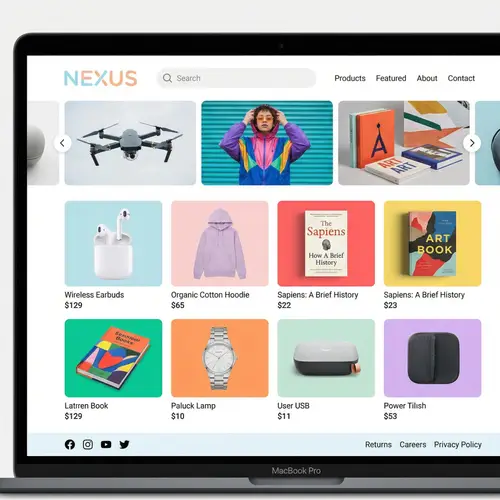 Modern Website Layout | Variety of Products for Sale
