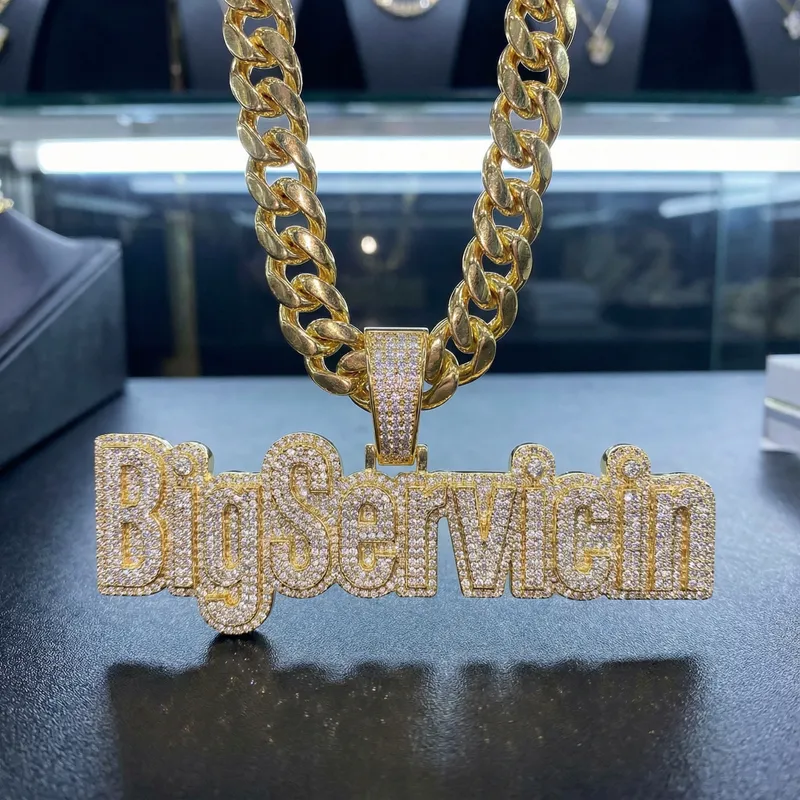 BigServicin Bling Rapper Chain Pendant