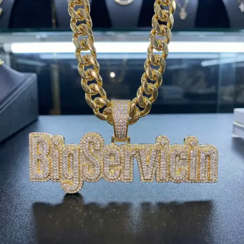 BigServicin Bling Rapper Chain Pendant
