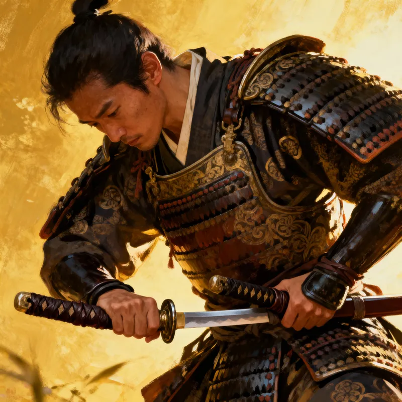 Samurai in Armor: A Moment of Tension