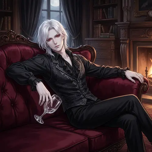 Albino Vampire Anime Illustration