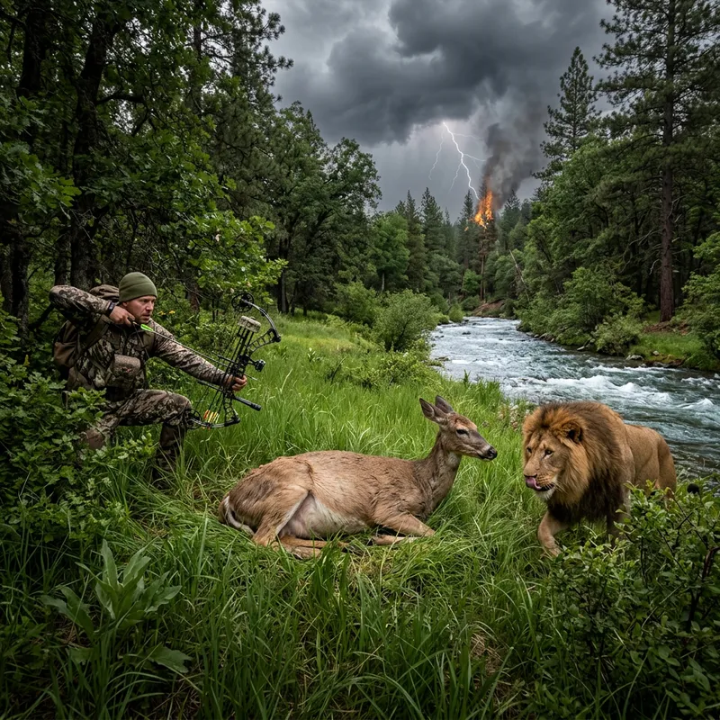 Pregnant Doe in Forest Nearing Birth Amidst Danger