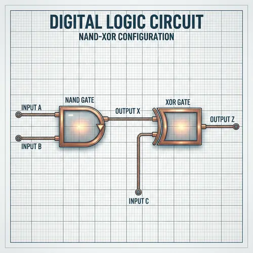 Digital Logic Circuit with NAND and XOR Gates