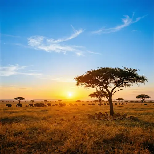 Breathtaking Savannah Landscape with Wildlife
