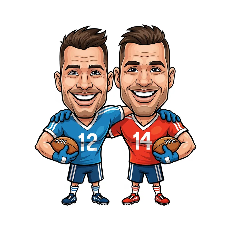 Fun Footballer Caricatures - Playful Cartoon Art Fun Footballer Caricatures - Playful Cartoon Art