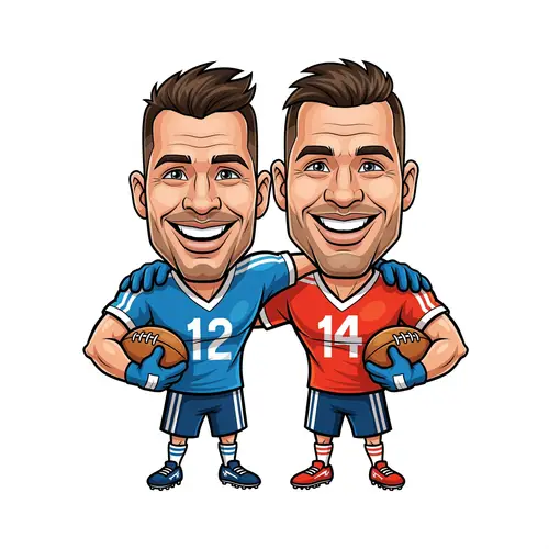 Fun Footballer Caricatures - Playful Cartoon Art