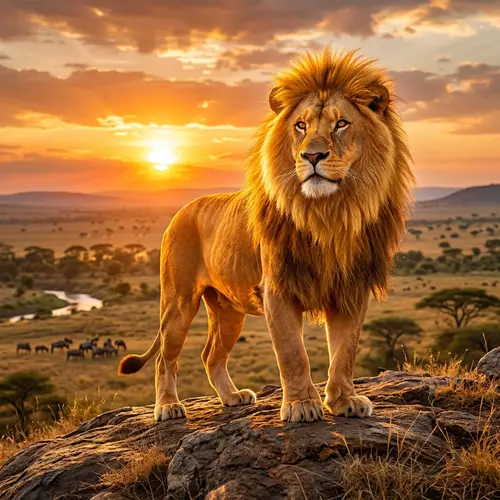 Majestic Golden Lion - Symbol of Strength and Leadership