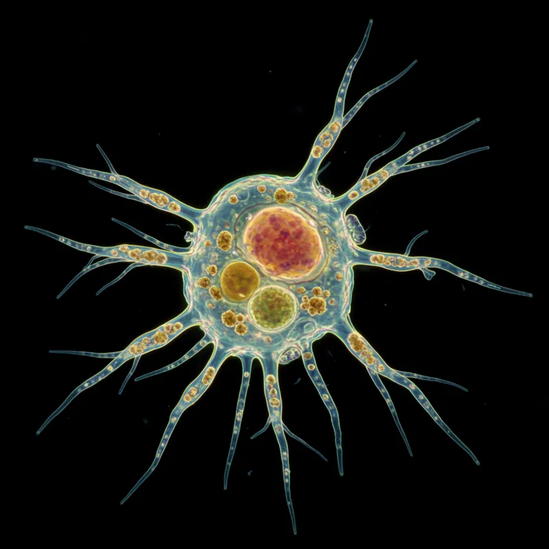 Amoeba Proteus Under Microscope - 400x Magnification