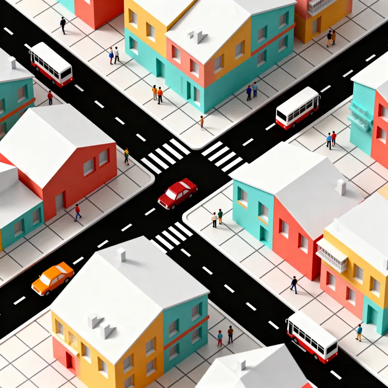 Colorful Isometric Cityscape Art