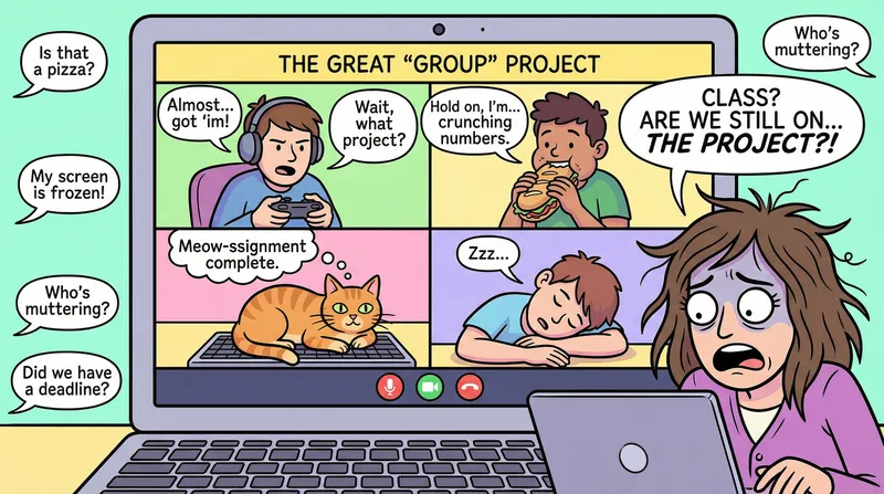 Funny Zoom Call Cartoon: Student Distractions Funny Zoom Call Cartoon: Student Distractions