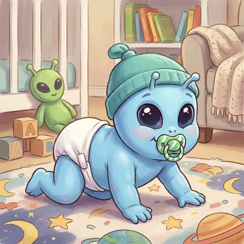 Baby Stitch | Adorable One-Month-Old Extraterrestrial Illustration