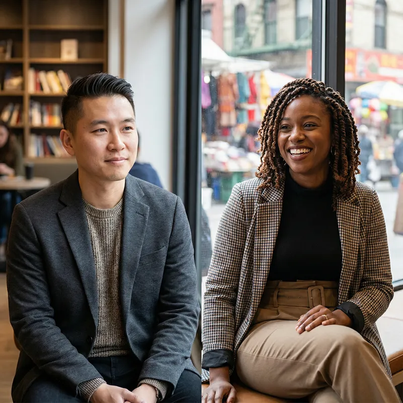 Handsome Asian Man and Pretty African American Woman with Captivating Harmony