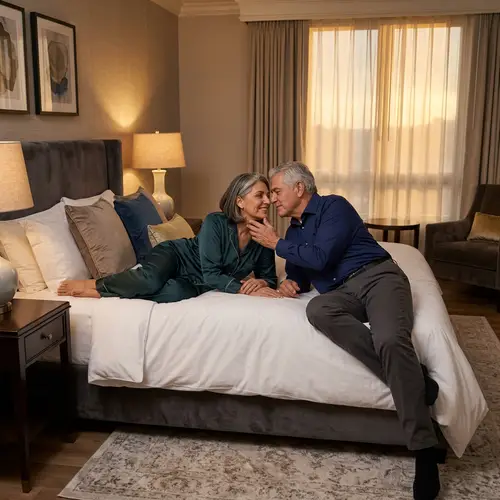 Romantic Moment in Luxury Hotel Room: Marisa & Don Angel