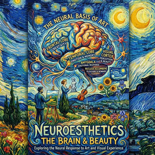 Van Gogh Style Neuroesthetics Brain Poster