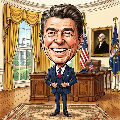 Funny Ronald Reagan Caricature Art