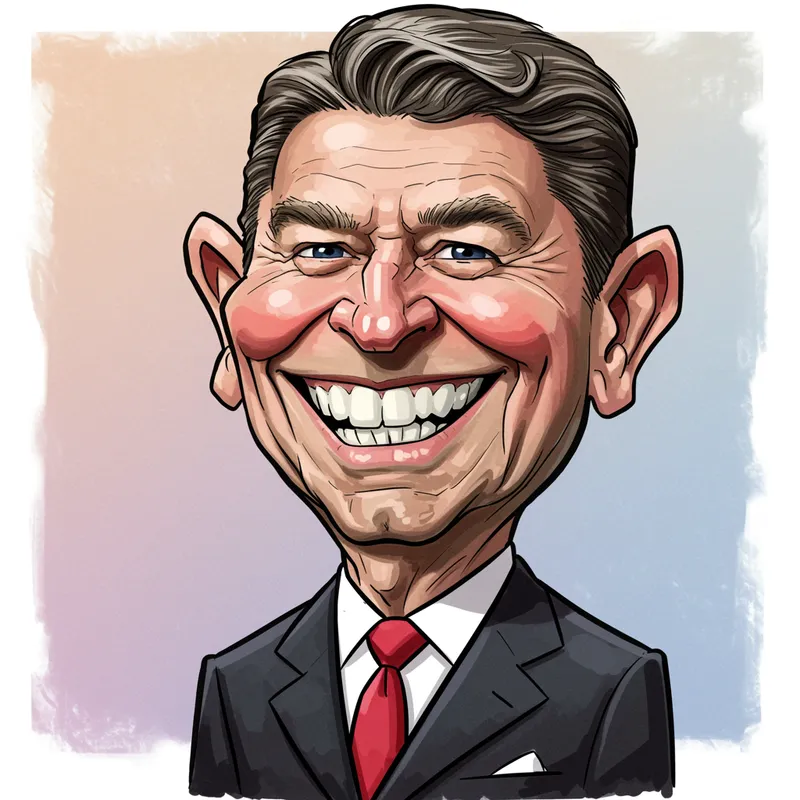 Funny Ronald Reagan Caricature Art