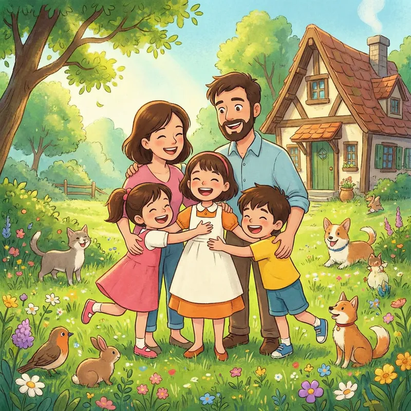 Vibrant Animated Family of Five Vibrant Animated Family of Five