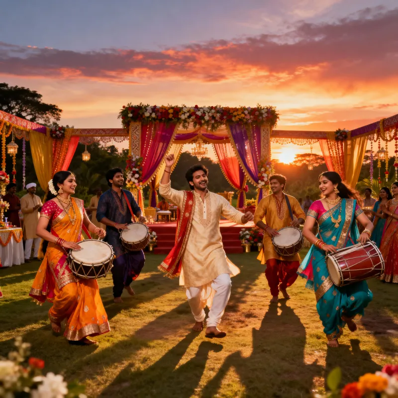 Vibrant Indian Wedding Celebration in the Countryside