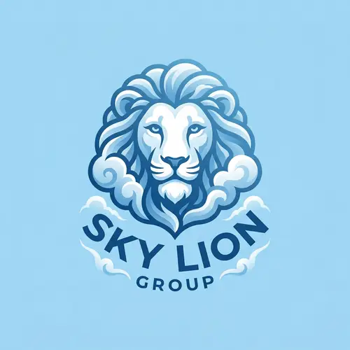Sky Blue Lion Logo Design
