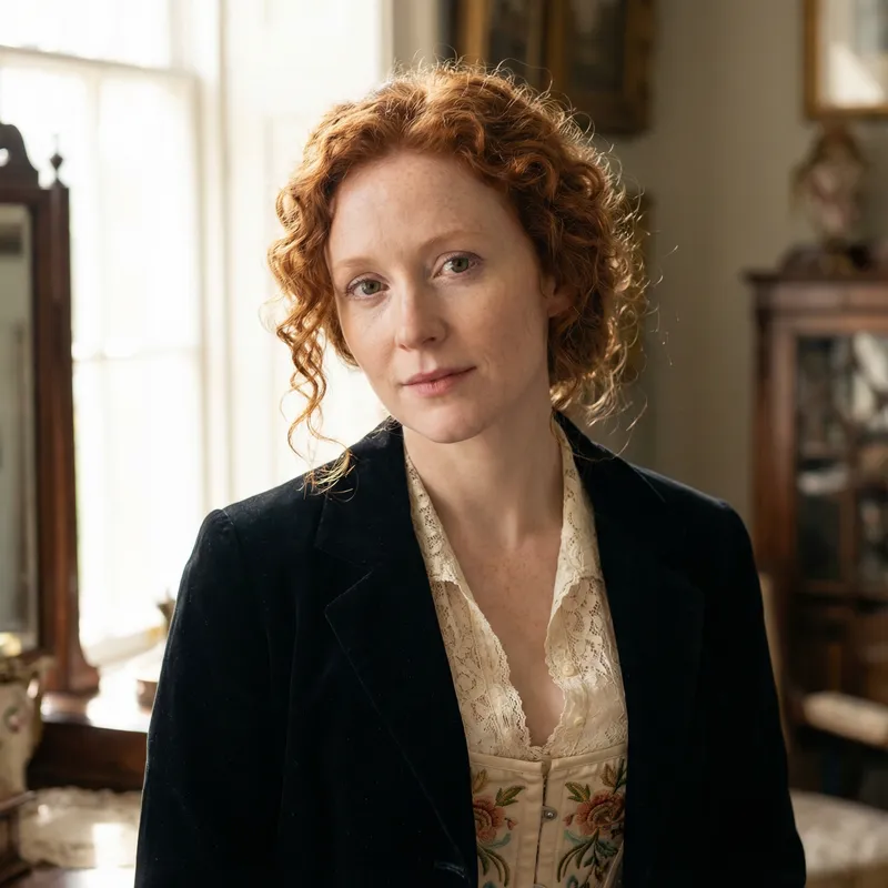 Beautiful Redhead: Realistic Portrait of a Woman