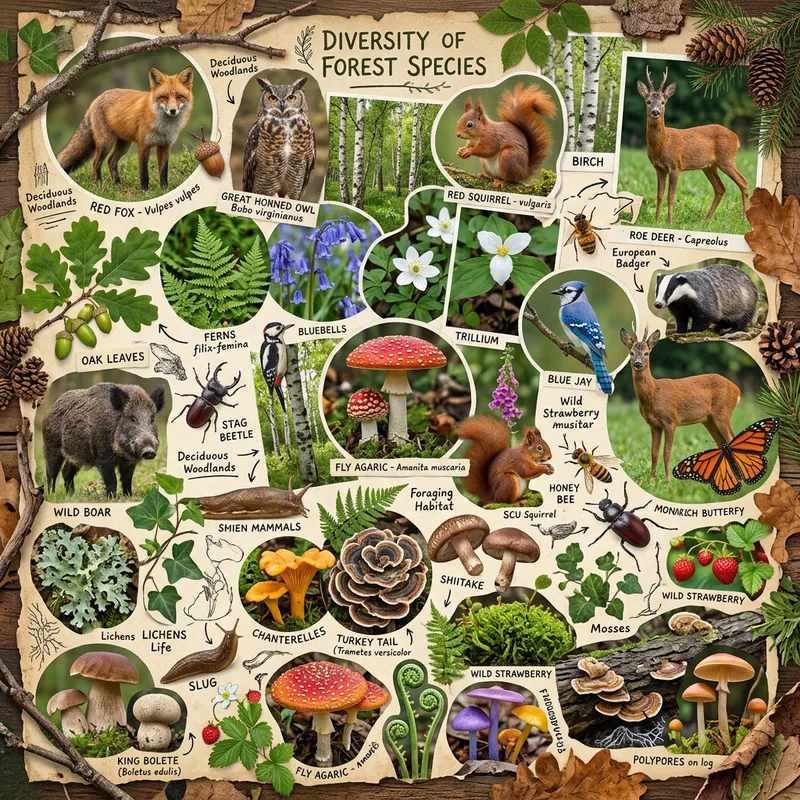 Diverse Forest Species: A Visual Collage