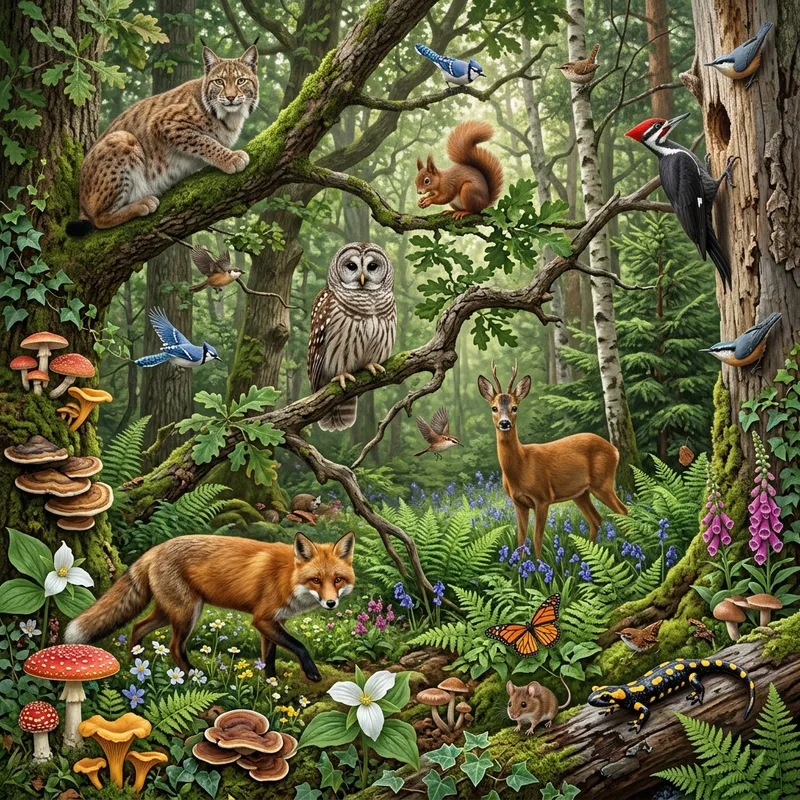 Diverse Forest Species Collage