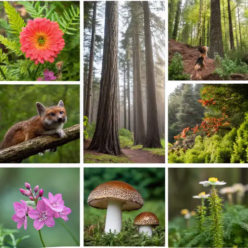 Diverse Forest Species: A Visual Collage