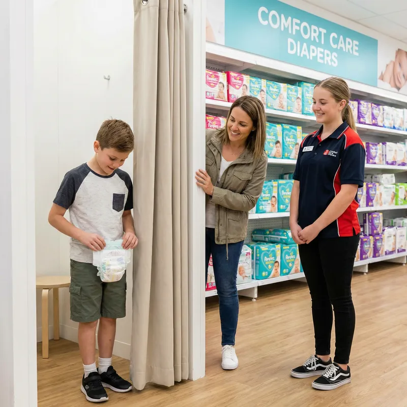 Diaper Store Fitting Room Experience for Kids