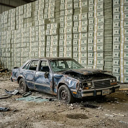 Wrecked Car on a Pile of Money | Expert Financial Recovery
