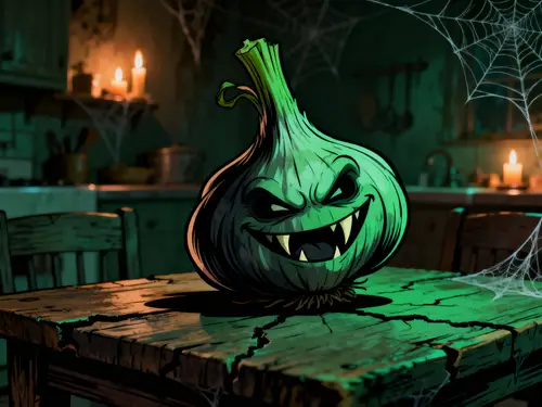 Creepy Cartoon Style Garlic Art
