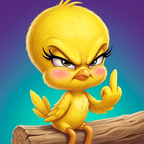 Fierce Tweety Bird Art - Cartoon Style