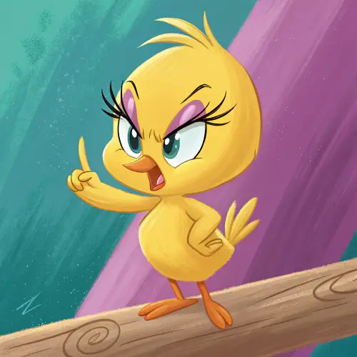 Fierce Tweety Bird Art - Cartoon Style