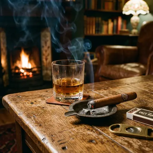 Whisky & Cigar: High-Definition Image for Exquisite Menu