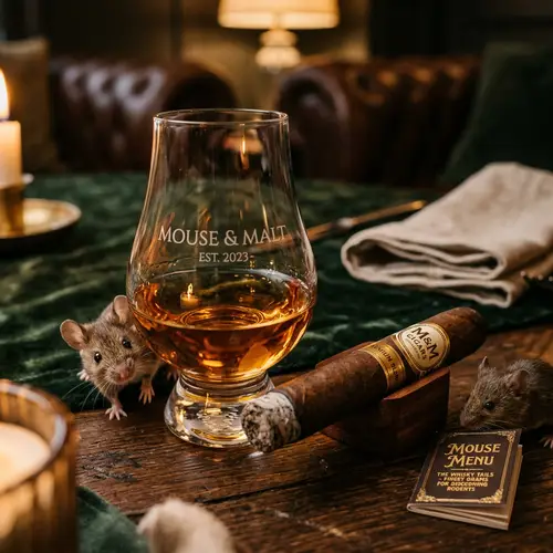 Luxury Whisky & Cigar Image for Special Mouse Menu