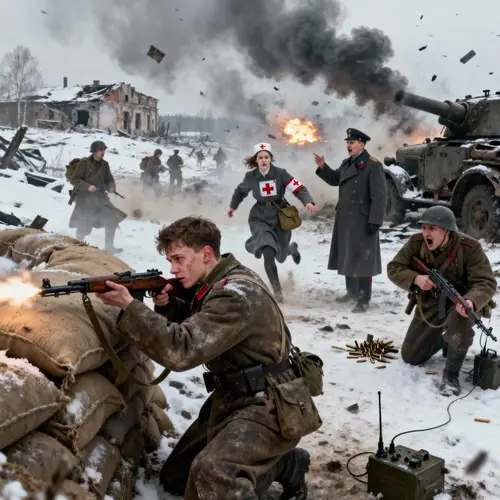 Realistic WWII Eastern Front Battle Scene
