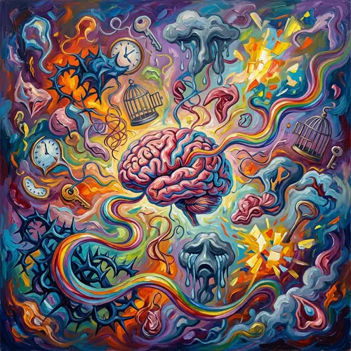 Surreal Oil Painting: Mental Health Theme | Abstract Artwork