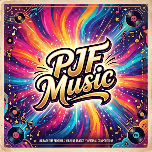 PJF Music Album Cover | Colorful Vintage Aesthetic Design