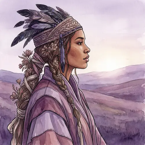 Stunning Woman in Side Profile Adorned in Neutral Tones