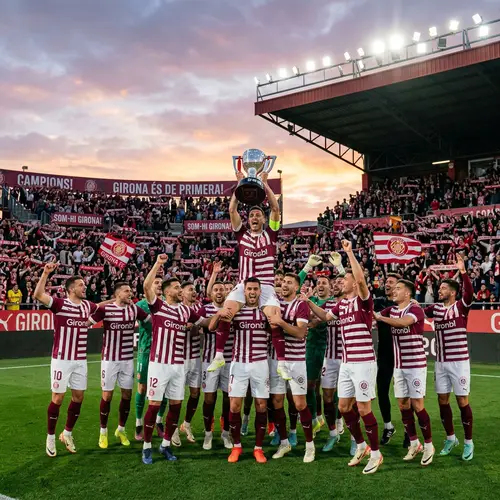 Girona FC Victorious League Championship Celebration