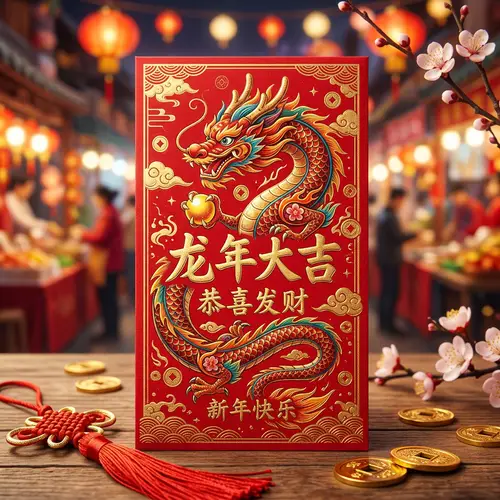 Chinese Dragon Year Red Envelope - Year of the Dragon Festivities