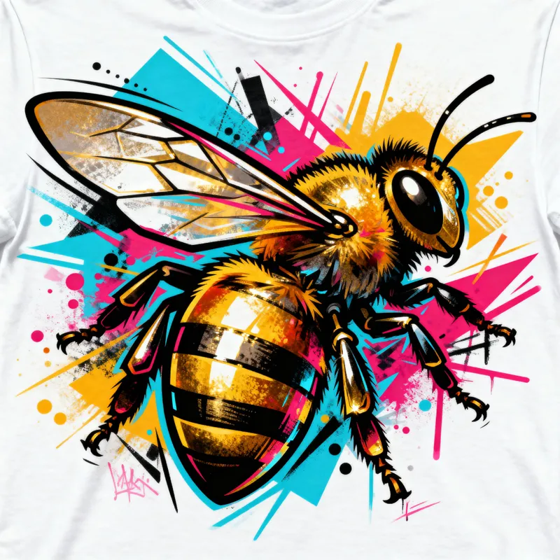 Colorful Goldenbee Graffiti T-Shirt Art