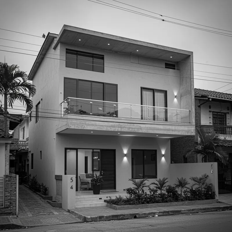 Modern 2-Story House Design with Balcony