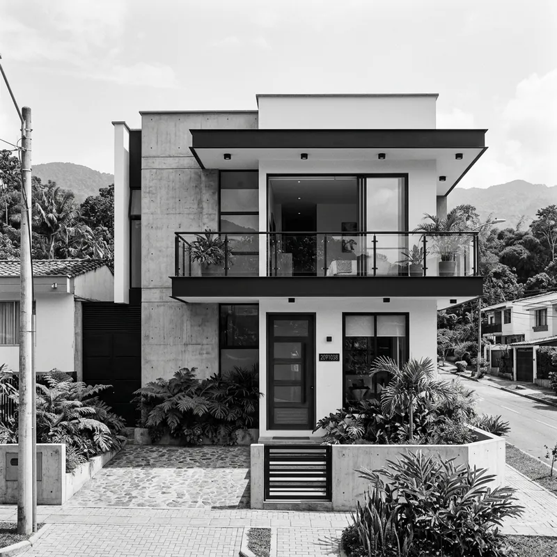 Modern 2-Story House Design with Balcony