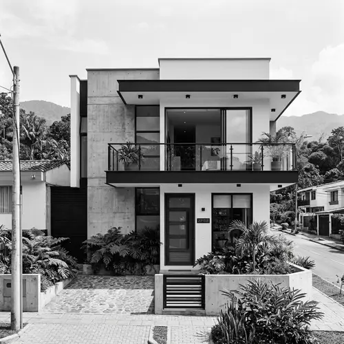 Modern 2-Story House Design with Balcony