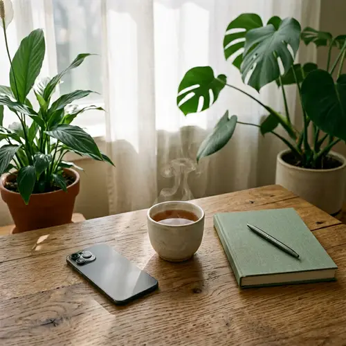 Serene Minimalistic Desktop for Mindfulness