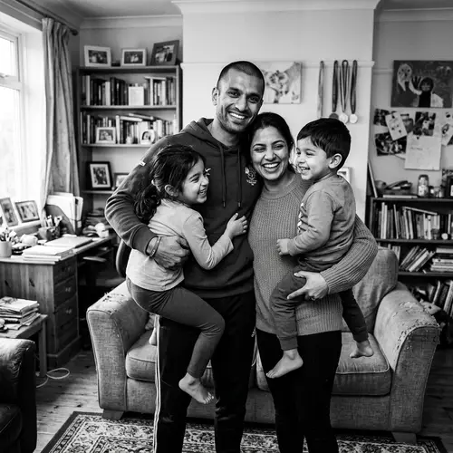 South Asian Professional Athlete Family: Genuine Smiles and Strong Bonds