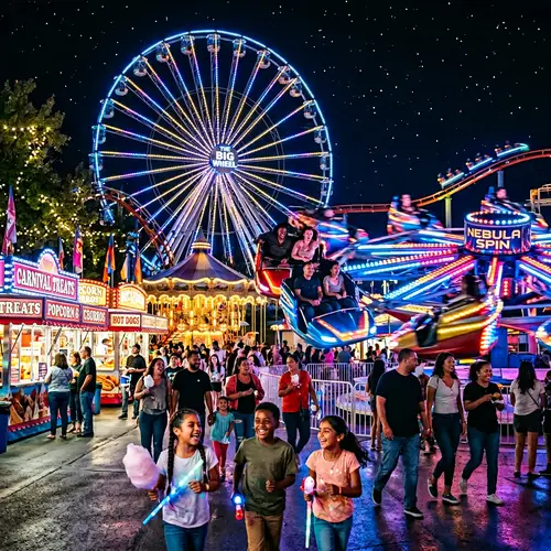 Nighttime Thrills and Excitement at the Amusement Park