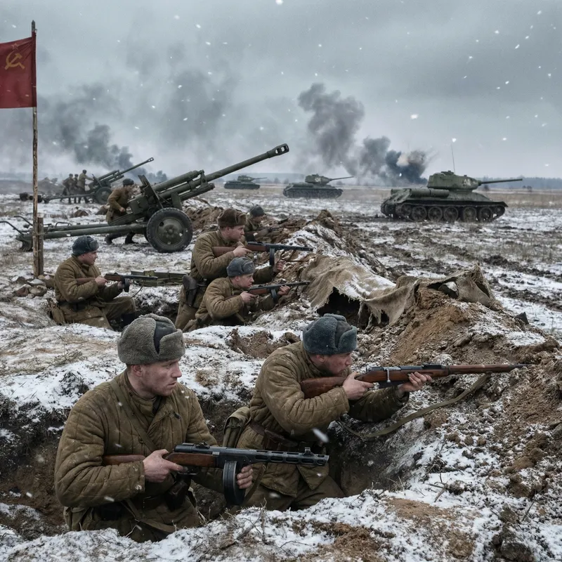 World War 2 Soviet Army Battle Scene World War 2 Soviet Army Battle Scene