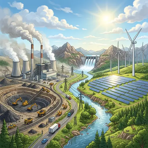 Industrial Energy Production Facility with Conventional and Renewable Energies